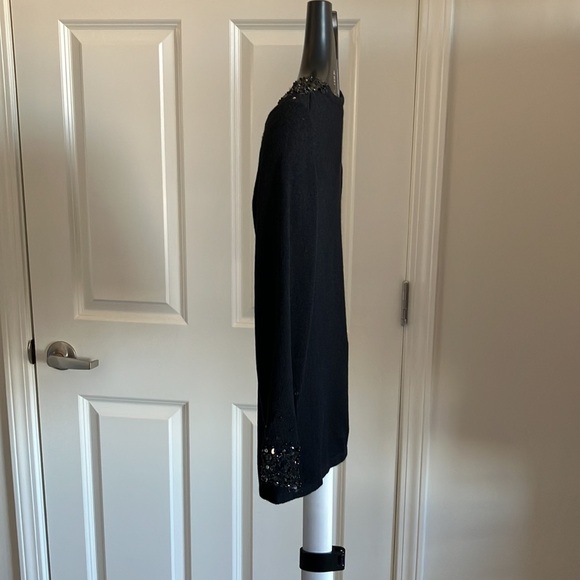 Morrell Maxie black sweater blouse sequins beads size S/M beautiful bead… - Picture 9 of 10